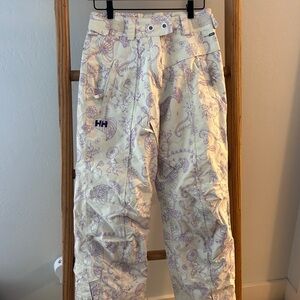 Helly Hansen Cream Ski Pants with Lilac Paisley Print
